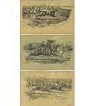 Horse Racing Fires Sporting Sketches collection of fifteen prints circa 1895 with various Point to