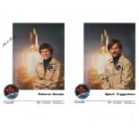 Canadian Astronauts six individual signed 10 x 8 colour photos. Signed by Marc Garneau, Roberta