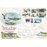 Battle of Britain fighter pilots multiple signed 1965 BOB FDC with Fareham CDS postmark. Signed by