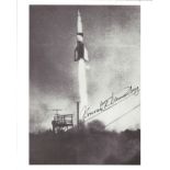 WW2 Rocket Scientist Konrad Dannenberg signed 10 x 8 b/w photo of a V2 Rocket take off. Konrad