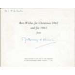 Montgomery of Alamein signed 1962 Christmas card to Facilities Officer T G Carter. The card has