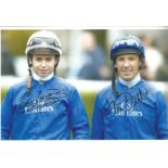 Horse Racing Mickael Barzalona and Frankie Dettori 8x12 signed colour photo pictured in the
