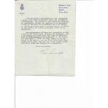 Edith Summerskill signed 1947 typed letter on Ministry of Food letterhead regarding restaurant and