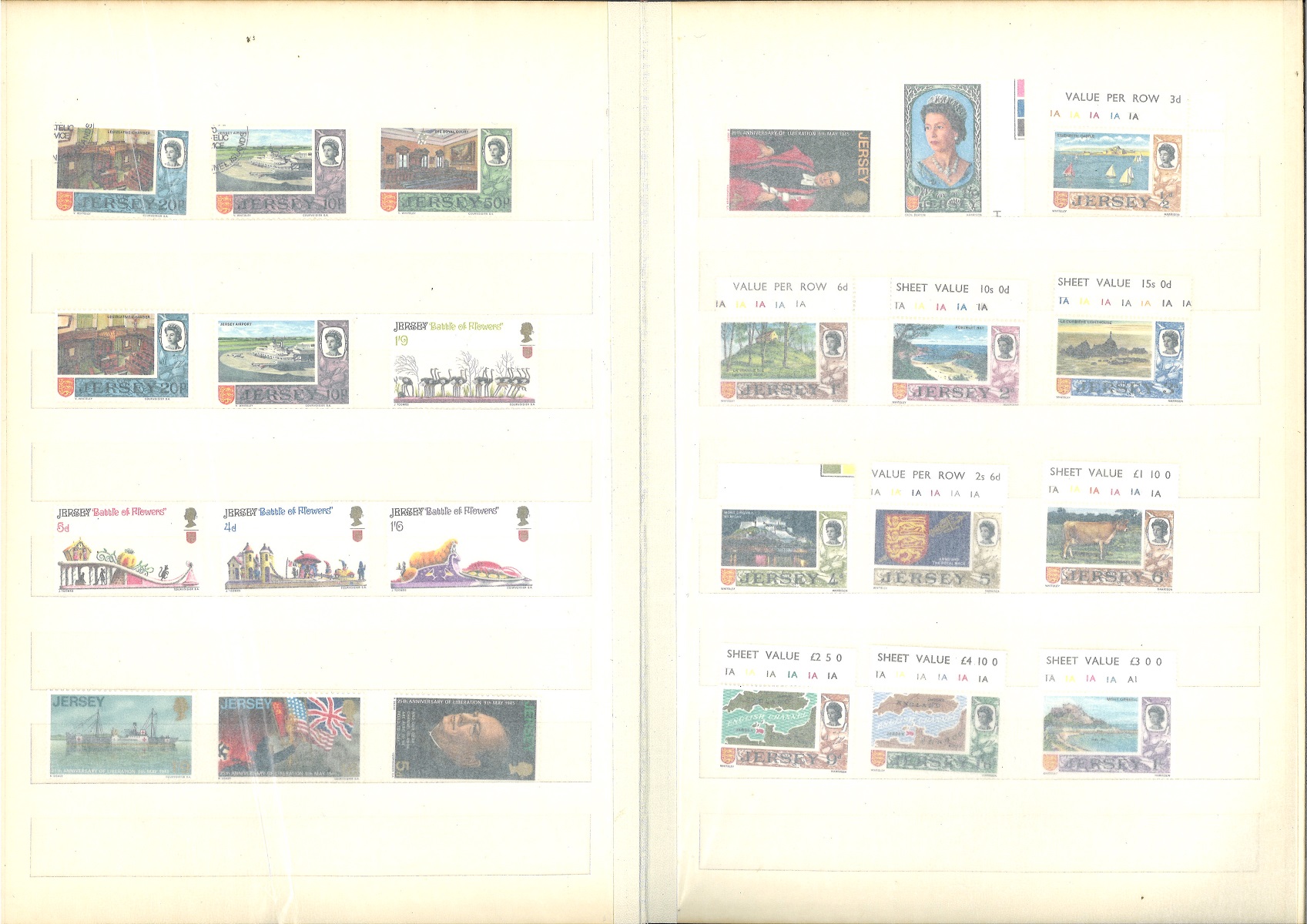 Jersey and Guernsey stamp collection in 16 page stockbook. Over 100 stamps. Mainly unmounted mint. - Image 2 of 4