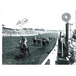 Horse Racing Lester Piggott signed 12x16 black and white photo. Lester Keith Piggott (born 5