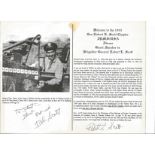 Brig Gen Robert Scott WW2 ace signed inside USAF dinner programme, from Battle of Britain