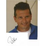 Richard Krajicek signed white card with 10x8 colour photo. Sport autograph. Good Condition. All