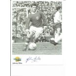 Johnny Giles signed 10x8 black and white Autographed Editions photo. Biography on reverse. Good