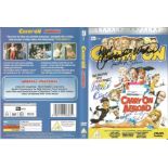 Carry On Abroad DVD video signed on the cover by Barbara Windsor, Amanda Barrie and June