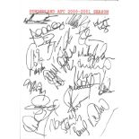 Sunderland AFC 2000/1 signed A4 sheet. 24 signatures including Quinn, Kyle and more. Good Condition.