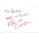 Elaine Claxton signature piece 6x4 on white card Actress. Good Condition. All autographs are genuine