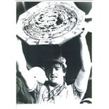 Football Kevin Ratcliffe 16x12 signed black and white photo pictured lifting the Charity Shield