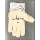 Football Alex Stepney signed Umbro goalkeeping glove. Left hand glove signed on palm. Good