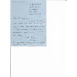 Battle of Britain R S Brown 604 sqn WW2 RAF handwritten letter to BOB historian Ted Sergison.