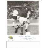 John Greig signed 10x8 black and white Autographed Editions photo. Biography on reverse. Good