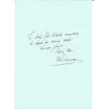 Val Doonican ALS hand written letter. Good Condition. All autographs are genuine hand signed and