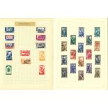 Stamp collection. 80+ stamps on loose album pages. Includes stamps from Netherlands, Vatican,