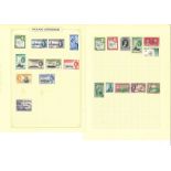 BCW stamp collection on 8 loose album pages. Covers letters F-H including Falkland Islands, Fiji,
