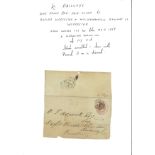 Postal History One penny pre-paid cover to Oxford Worcester and Wolverhampton Railway Co. Small