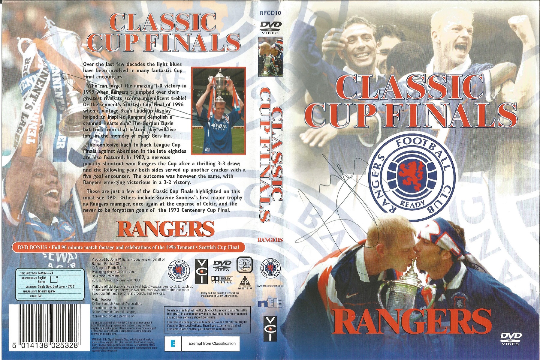 Rangers FC 2 DVD's signed collection. 1 signed by George Albertz the other unidentified. Good