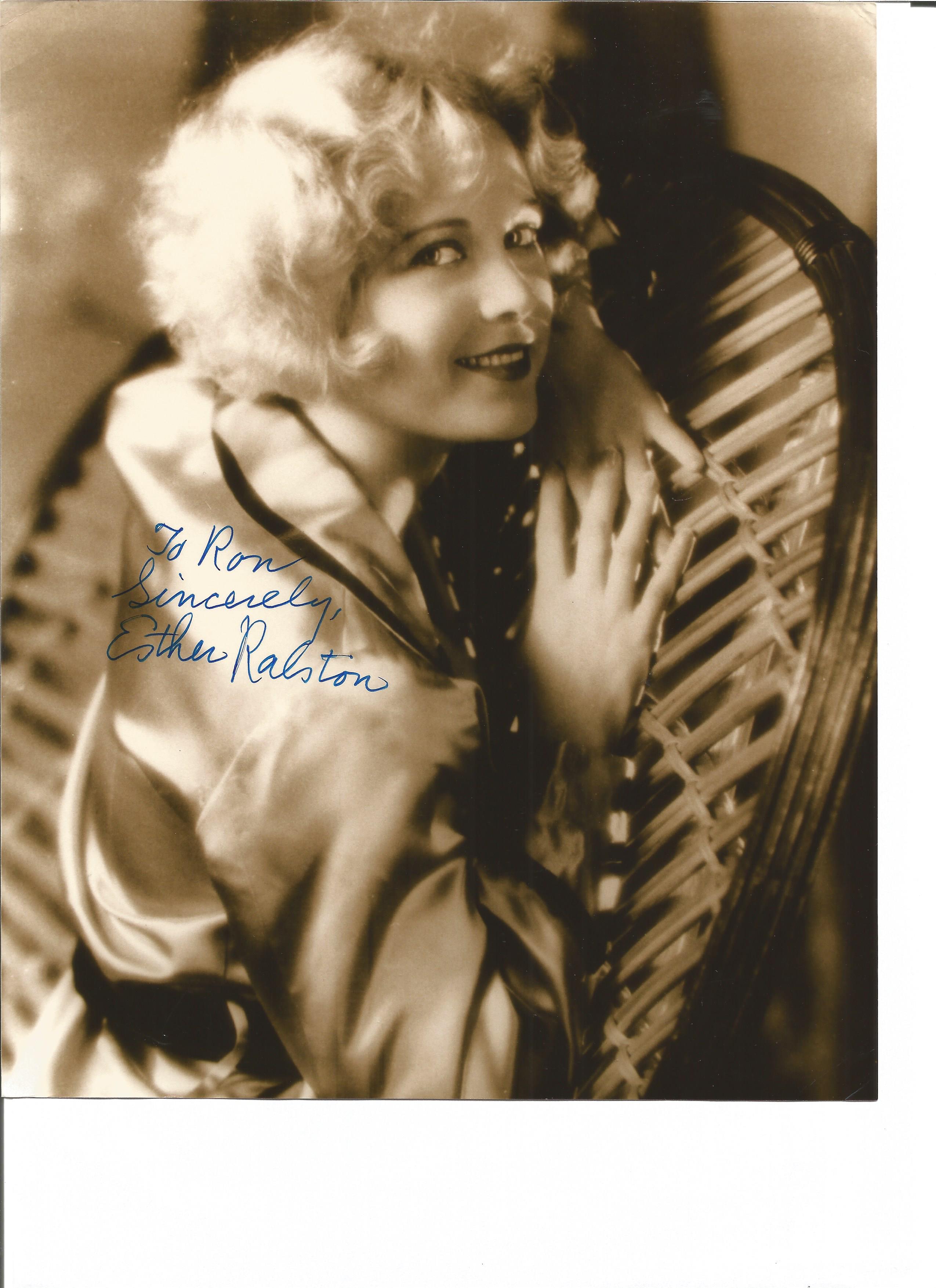 Esther Ralston signed 10x8 black and white photo. September 17, 1902 - January 14, 1994) was an