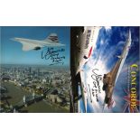 Concorde 10x8 colour photo collection. Contains 2 photos both signed by Chief Concorde pilot Mike