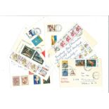 Worldwide FDC and postcard collection includes over 60 items typed address and handwritten mainly