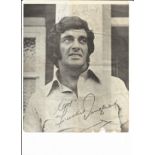 Frankie Vaughan signed 10 x 8 b/w magazine photo, has been folded with biography page. Good