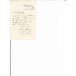 Alberto Randegger 1884 hand written letter. Music Autograph. Good Condition. All autographs are