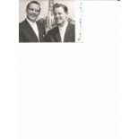Ernie Wise signed 6x4 black and white photo of the comedy duo. Good Condition. All autographs are