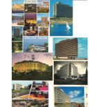 Israel postcard collection 9, mint and 9 franked mainly hotels from around Israel.. Good