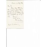 Richard Cobden 1804 - 1965 known as the Apostle of Free Trade. Autographed handwritten letter to