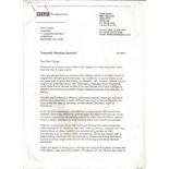 Bomber Command Dresden TV programme related letter from Detlf Siebert to WW2 book author Alan Cooper