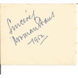 Norman Evans signed album page. (11 June 1901 - 25 November 1962) was a variety and radio performer,