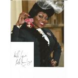 Patti Boulaye signed white card with 10x8 colour photo. TV Film autograph. Good Condition. All