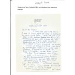 Margaret Dove daughter Roy Chadwick handwritten signed letter to WW2 book author Alan Cooper.