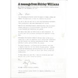 Shirley Williams signed SDP magazine page. Political Historic Autograph. Good Condition. All