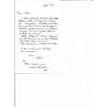 Bill McRae US WW2 ace signed letter regarding a sortie 1943 and other notes, photos and letter, from