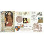 King Henry VIII unsigned FDC No 59 of a limited edition of 100 covers. Post mark London WC1 17th