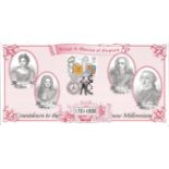 Kings and Queens of England 1701-1800 Countdown to the new Millennium unsigned FDC. Date stamp