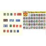 GB Stamp and FDC collection 16 sheets of stamps dating back to the 1940s some interesting and rare