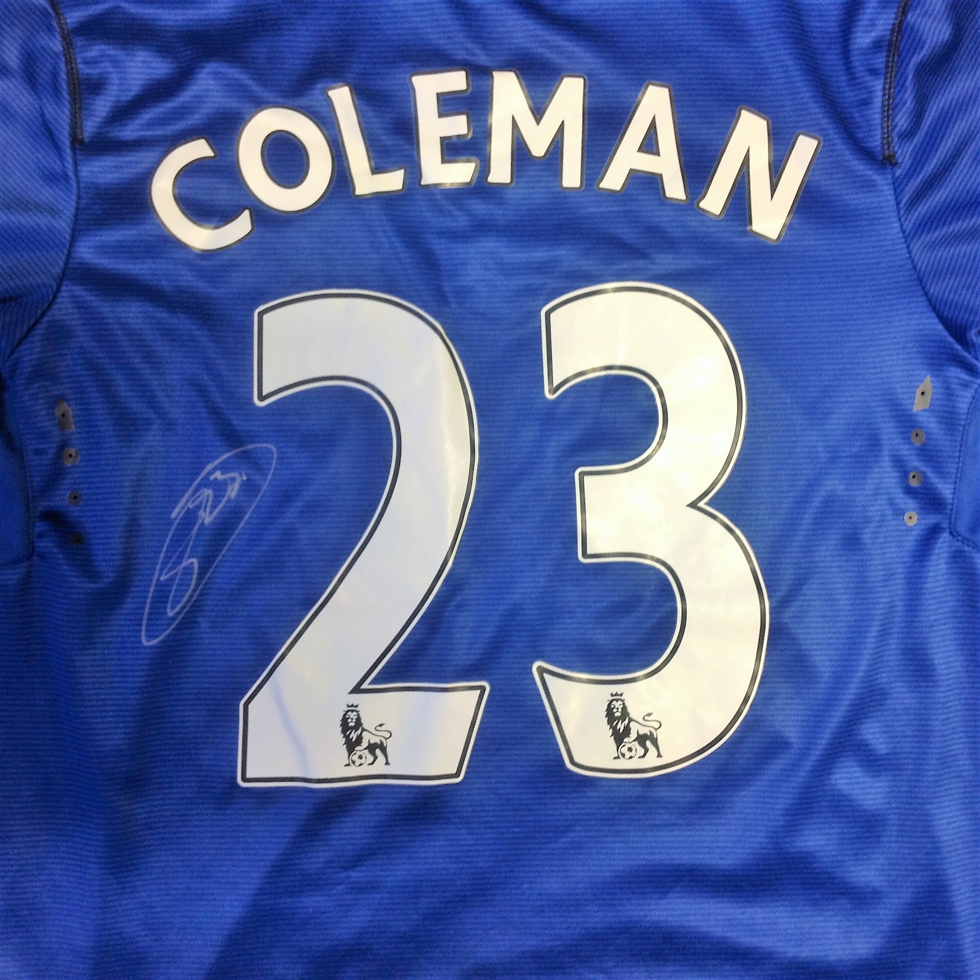Séamus Coleman Signed Shirt Poster everton