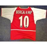 Dennis Bergkamp shirt Arsenal Signed Arsenal home shirt. Supplied from stock of www.sportsignings.