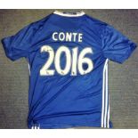 Chelsea shirt signed by former manager Antonio Conte. Supplied from stock of www.sportsignings.com