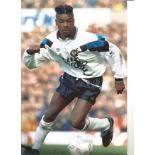 Tony Daley Aston Villa Signed 12 x 8 inch football photo. Supplied from stock of www.sportsignings.