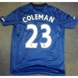 Seamus Coleman Everton shirt Signed 10 x 8 inch football photo. Supplied from stock of www.