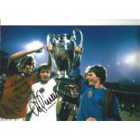 Tony Morley and Gordan Cowans Aston Villa Signed 12 x 8 inch football photo. Supplied from stock