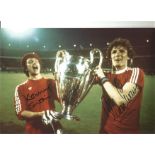 Allan Evans and Kenny Swain Aston Villa Signed 10 x 8 inch football photo. Supplied from stock of