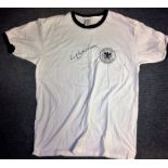 Franz Beckenbauer Germany Signed football shirt. Supplied from stock of www.sportsignings.com the in