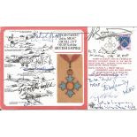 WW2 Award of OBE cover signed by 15 WW2 OBE medal winners. Includes Harry Broadhurst, Patrick Bayly,